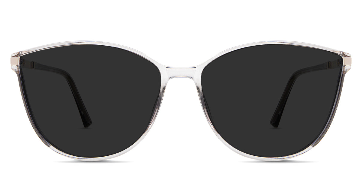 Addison Gray Polarized in the Porcelain variant - are a thin, full-rimmed acetate frame in an oval shape and have a key shape extended hinge front collection
