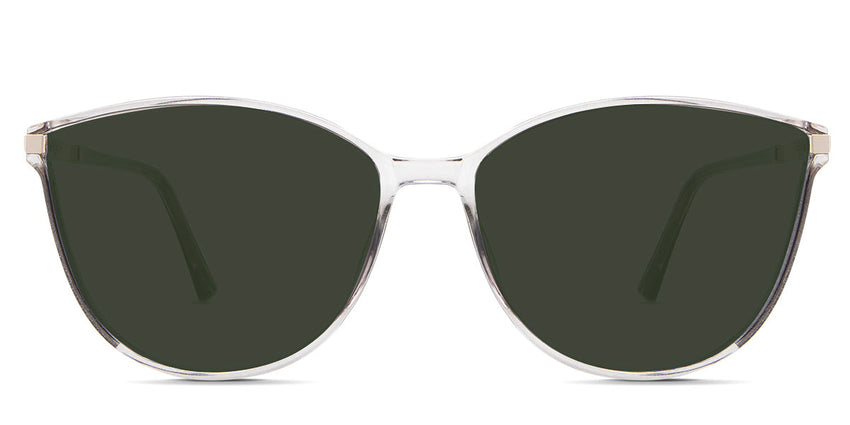 Addison Green Polarized in the Porcelain variant - are a thin, full-rimmed acetate frame in an oval shape and have a key shape extended hinge front