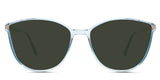 Addison Green Polarized in the Seafarer variant - are a thin, full-rimmed acetate frame in an oval shape and have a key shape extended hinge front