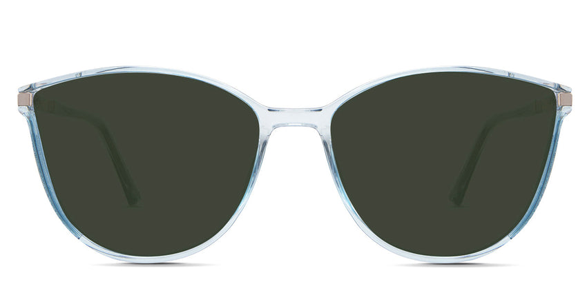 Addison Green Polarized in the Seafarer variant - are a thin, full-rimmed acetate frame in an oval shape and have a key shape extended hinge front