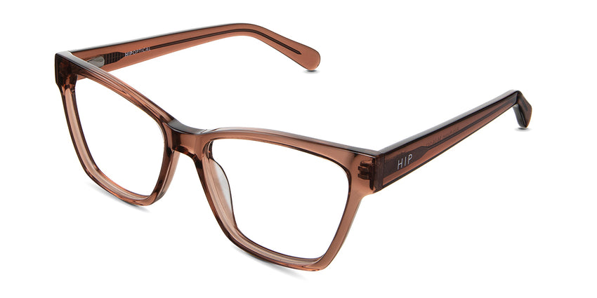 Asio eyeglasses in the russet variant - have acetate built-in nose pads.