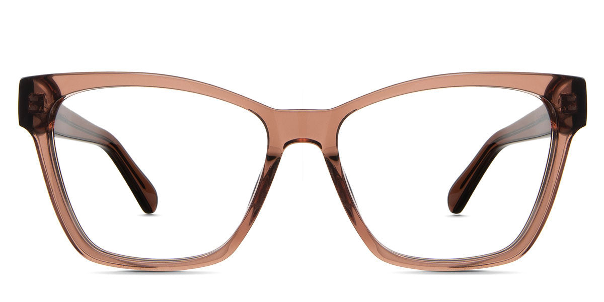 Asio eyeglasses in the russet variant - it's a full-rimmed frame in a reddish orange-brown color.