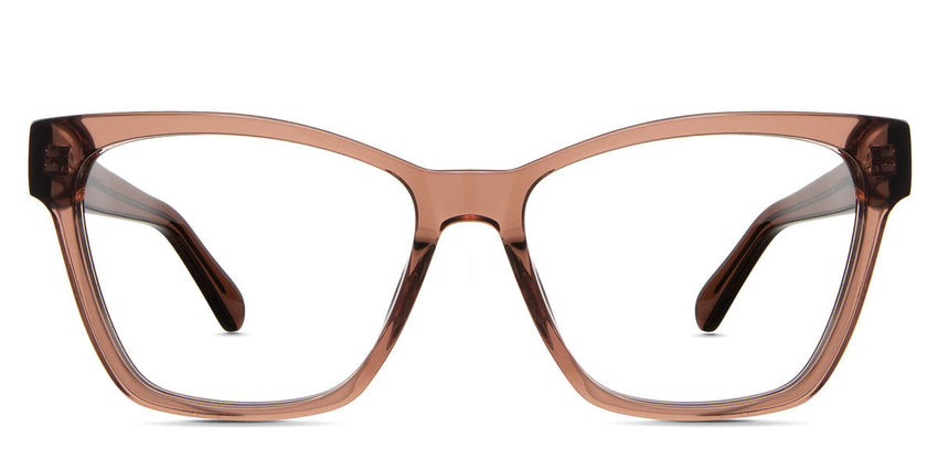 Asio eyeglasses in the russet variant - it's a full-rimmed frame in a reddish orange-brown color.