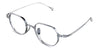 Audra eyeglasses in the stone variant - have a high V-shape nose bridge.