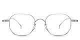 Audra eyeglasses in the stone variant - it's a titanium frame in color silver.