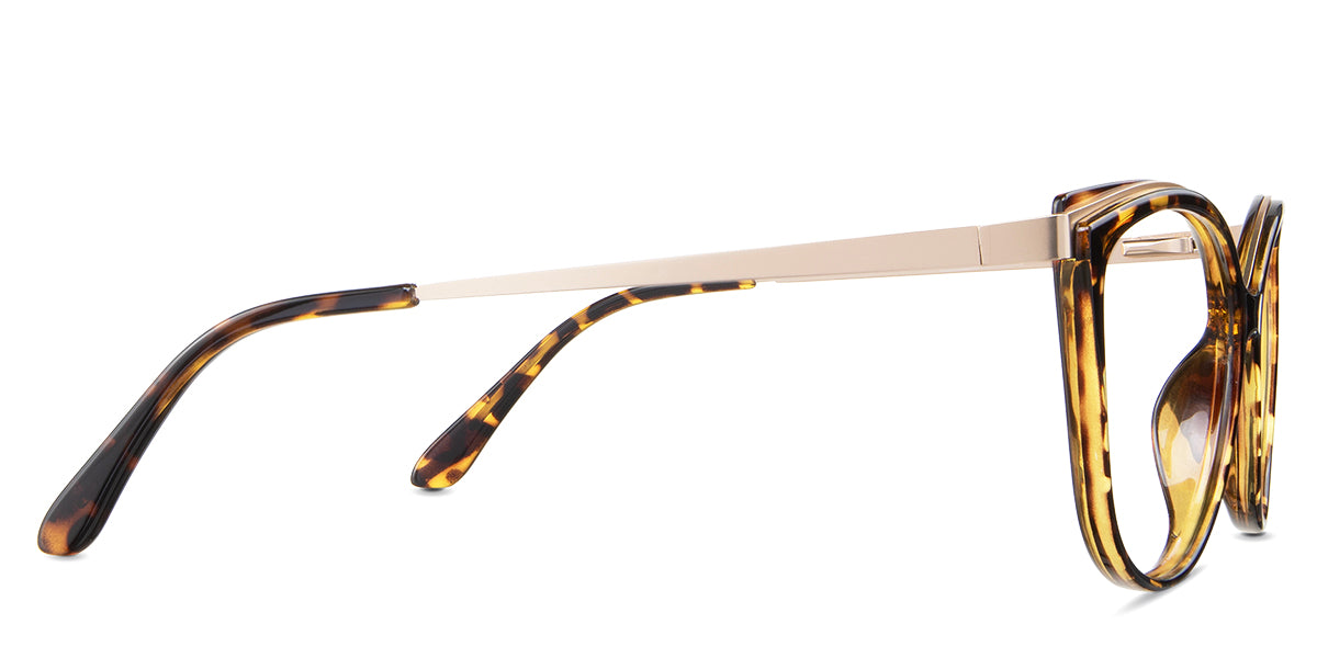 Averi eyeglasses in the demi variant - have a metal arm.