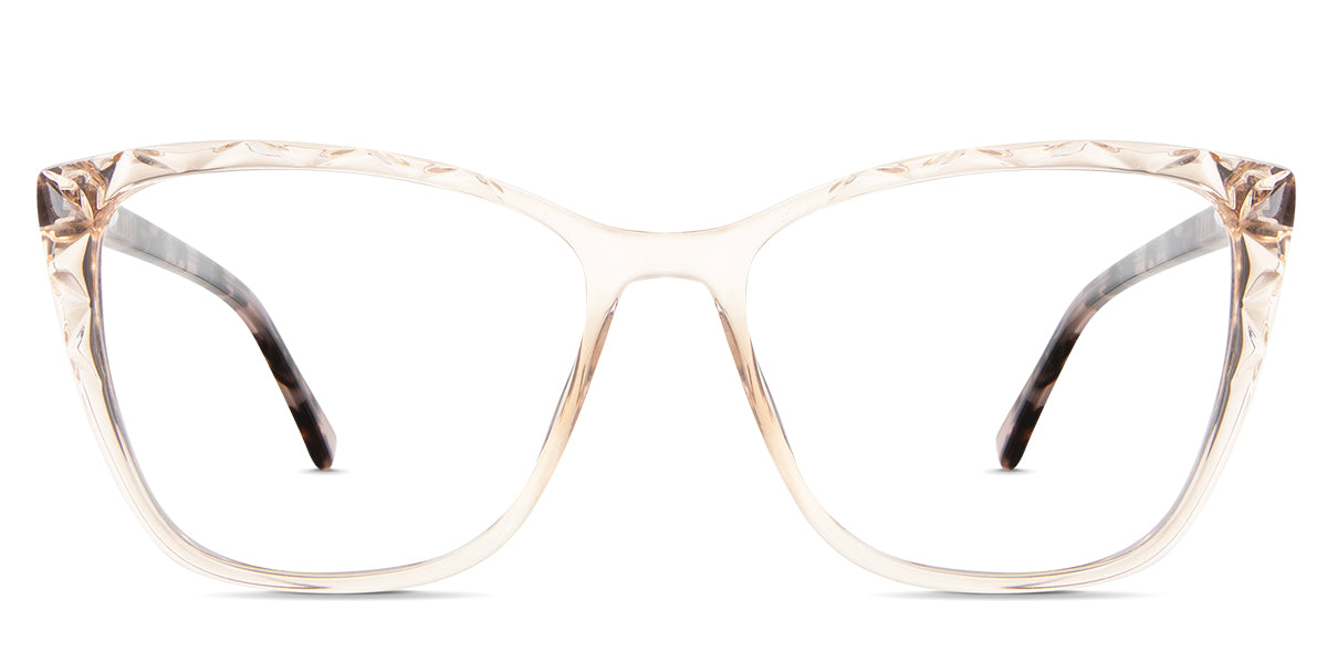 Bethany eyeglasses in the bellini variant - it's a transparent full-rimmed frame in color beige.