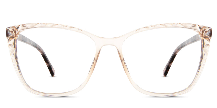 Bethany eyeglasses in the bellini variant - it's a transparent full-rimmed frame in color beige.