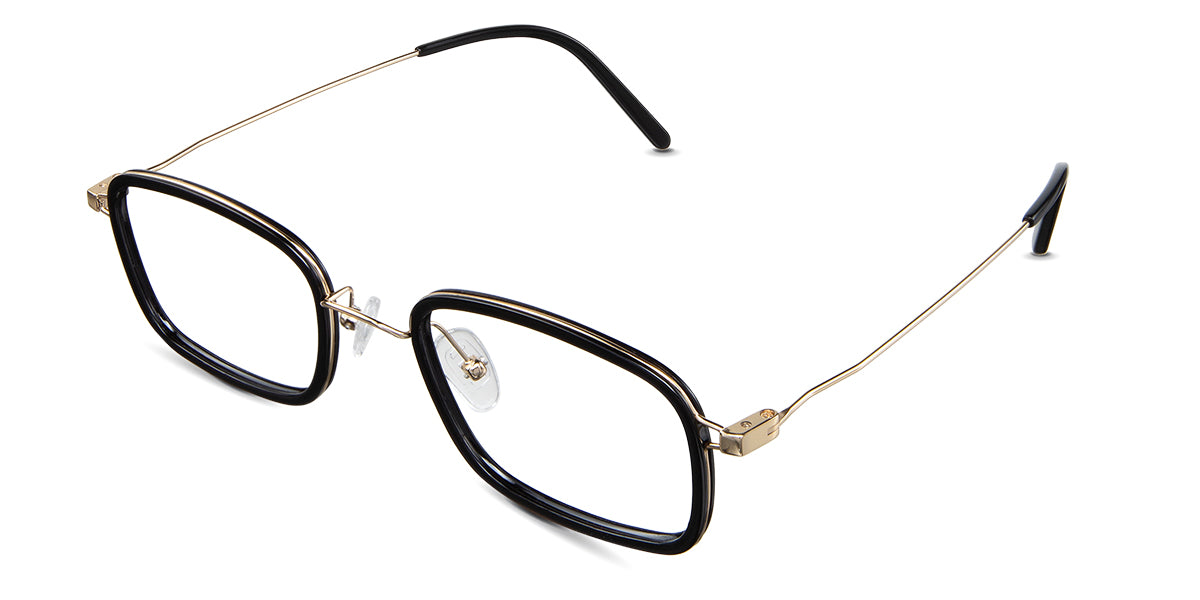 Bevin eyeglasses in the obsidian variant - have a narrow nose bridge.