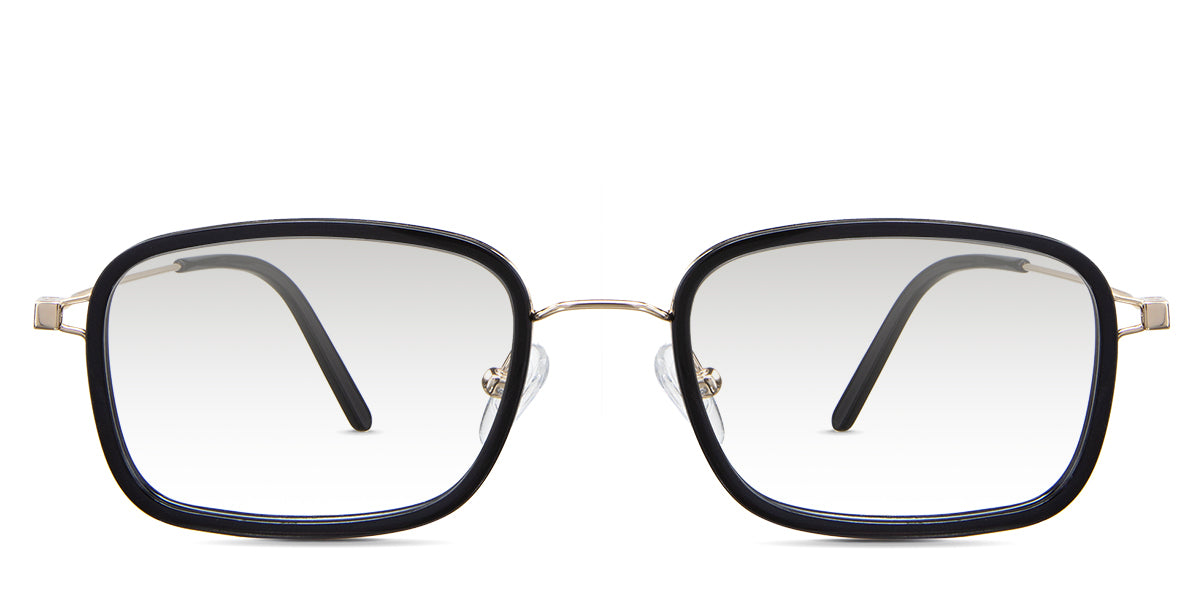 Bevin black tinted Gradient in the Obsidian variant - it's a full-rimmed acetate frame with a narrow nose bridge and a skinny metal temple arm.