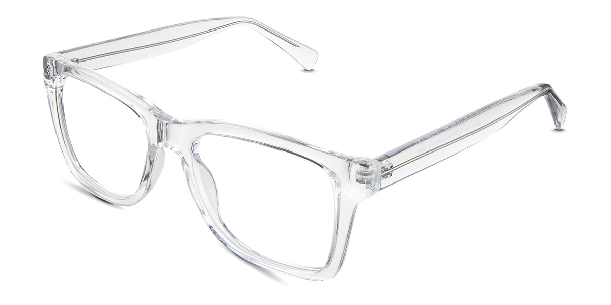 Brody eyeglasses in the crystal variant - have a U-shaped nose bridge.