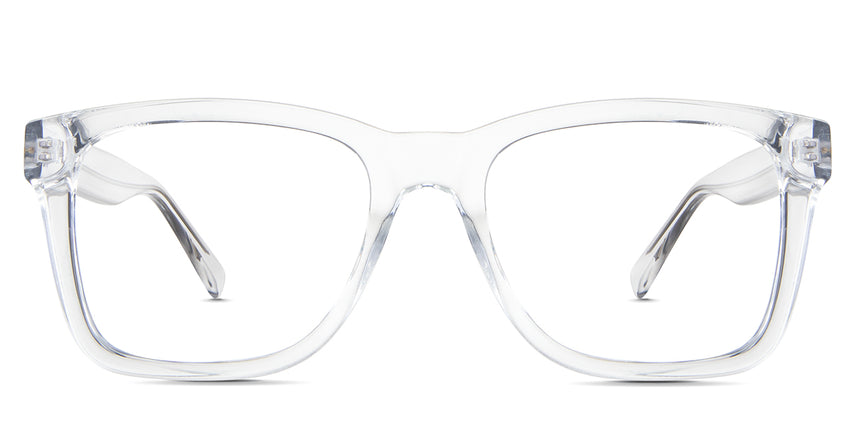 Brody eyeglasses in the crystal variant - it's an acetate frame in crystal clear color.