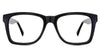 Brody eyeglasses in the midnight variant - it's a square frame in a solid black color.