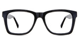 Brody eyeglasses in the midnight variant - it's a square frame in a solid black color.