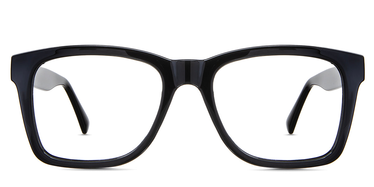 Brody eyeglasses in the midnight variant - it's a square frame in a solid black color.