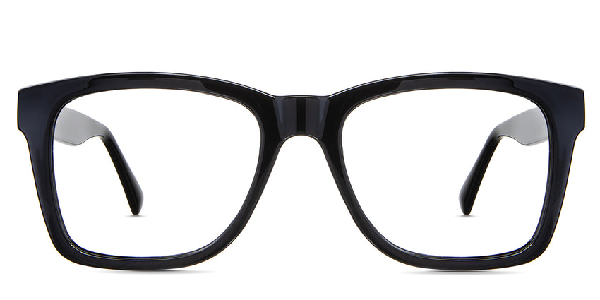 Brody eyeglasses in the midnight variant - it's a square frame in a solid black color.