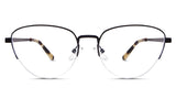 Burke eyeglasses in the anchors variant - it's a half-rimmed metal frame in color black.
