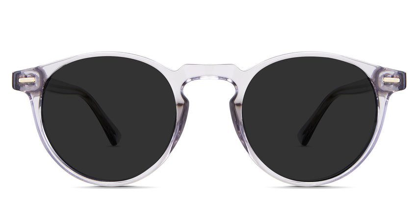 Carey gray Polarized in the Chert variant - it's an acetate frame with a keyhole-shaped nose bridge and 140mm long temples.