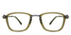 Chase eyeglasses in the moss variant - it's a rectangular shape frame in color green.