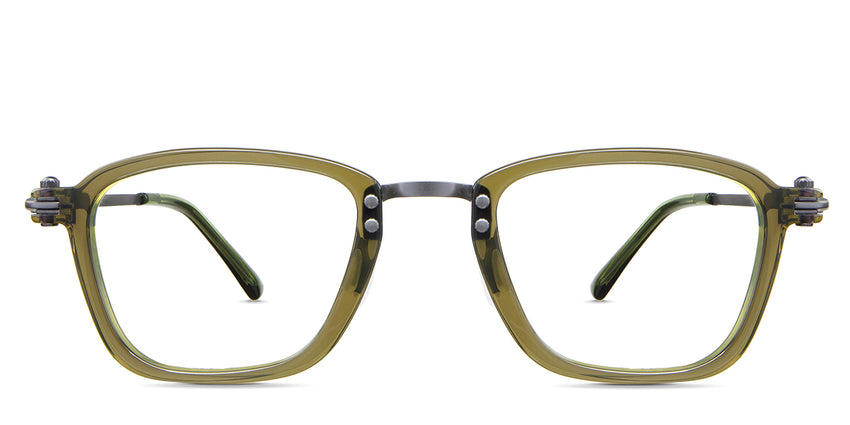 Chase eyeglasses in the moss variant - it's a rectangular shape frame in color green.