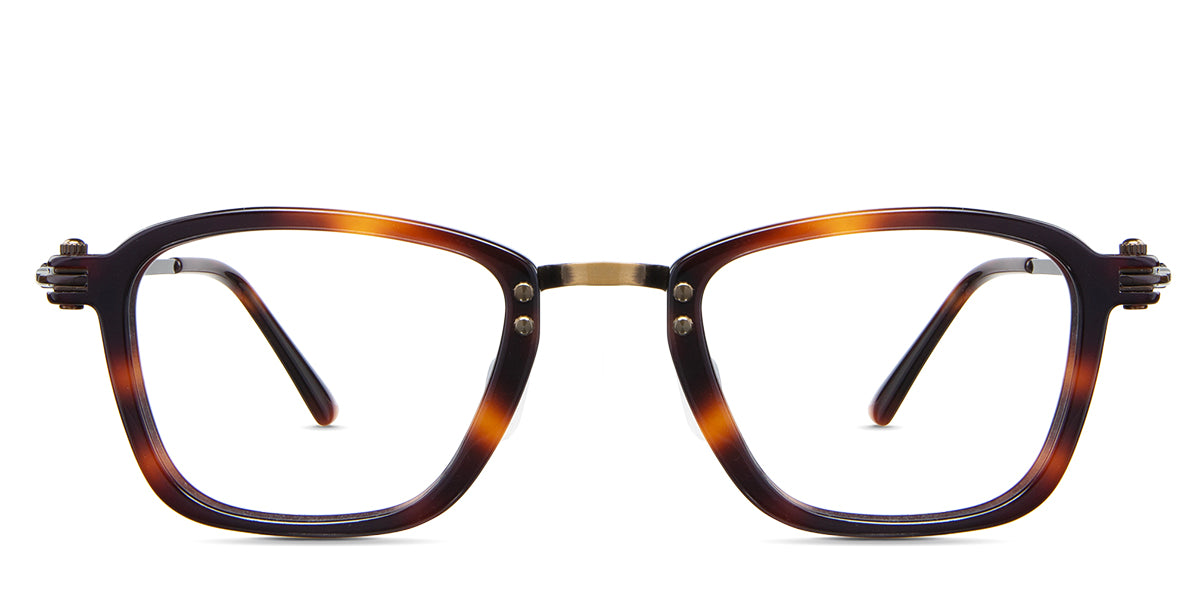 Chase eyeglasses in the knox variant - it's a combination of metal and acetate frame in tortoise color.