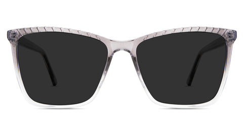 Chaya black tinted Standard Solid in the Starling variant - it's a full-rimmed frame with a U-shaped nose bridge and has frame information imprinted in white inside the arm.