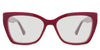 Deanna black tinted Standard Solid in the Burgundy variant - It's a full-rimmed frame with acetate built-in nose pads and a frame name and color imprinted inside the arm.