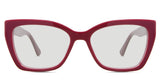 Deanna black tinted Standard Solid in the Burgundy variant - It's a full-rimmed frame with acetate built-in nose pads and a frame name and color imprinted inside the arm.