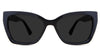 Deanna gray Polarized in the Midnight variant - it's a cat-eye shape frame with a low nose bridge and a short temple arm.