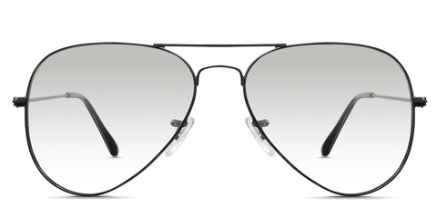 Goro black tinted Gradient aviator style sunglasses in sumi variant thin border in oval shape