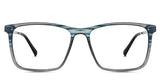 Hugo eyeglasses in the herons variant - it's a full-rimmed frame in color blue and black.