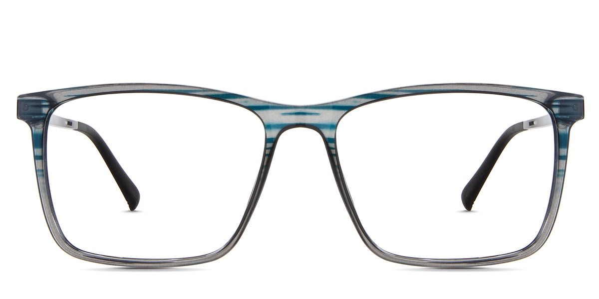 Hugo eyeglasses in the herons variant - it's a full-rimmed frame in color blue and black.