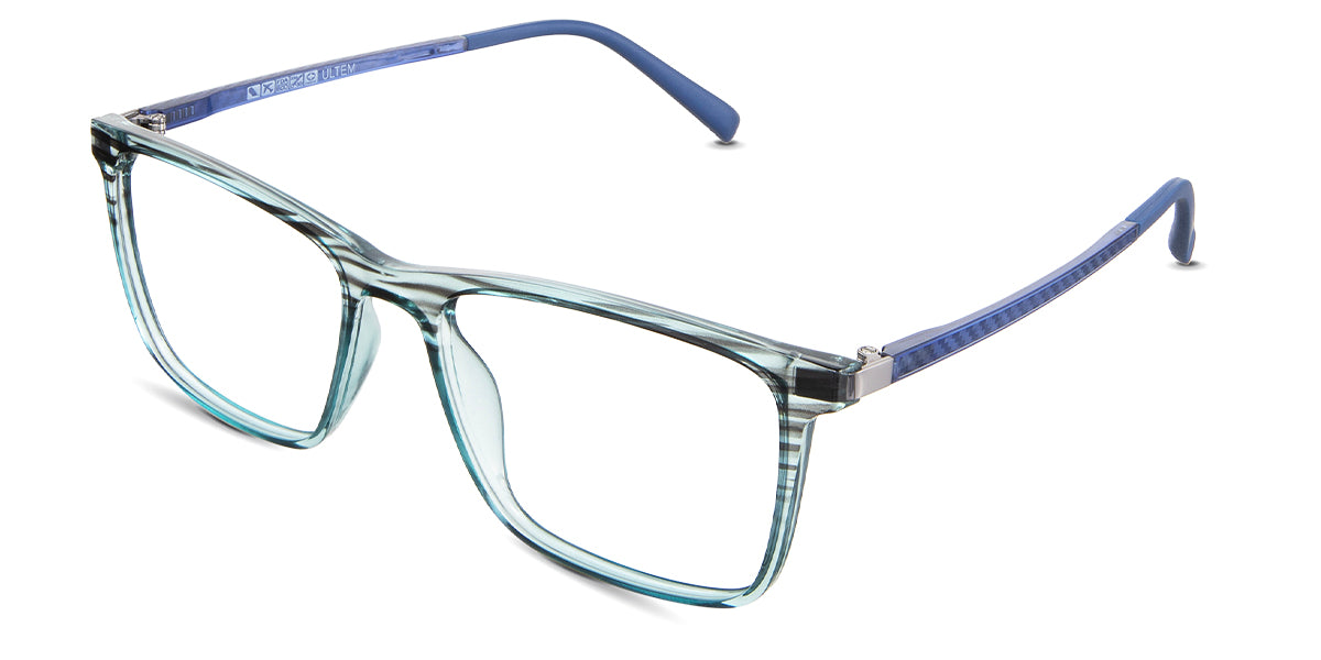 Hugo eyeglasses in the sea variant - have a narrow nose bridge.