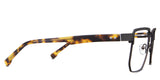 Jefferson eyeglasses in the muskrat variant - have regular thick and tortoise color temples.