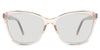 Kelis black tinted Standard Solid in the Peach variant - it's a cat-eye-shaped frame with a narrow nose bridge of 15mm and a visible wire core in the arm.