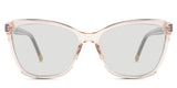 Kelis black tinted Standard Solid in the Peach variant - it's a cat-eye-shaped frame with a narrow nose bridge of 15mm and a visible wire core in the arm.