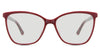 Kimberly black tinted Standard Solid in the Burgundy variant - it's a medium cat-eye shape frame with a narrow-width nose bridge and regular-length temples.