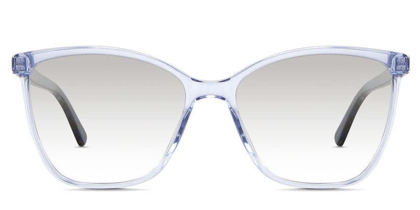 Kimberly black tinted Gradient in the Leadwort variant - it's an acetate frame with wide viewing lenses, a transparent rim, and a slim temple.