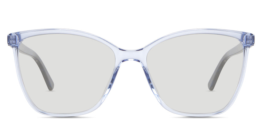 Kimberly black tinted Standard Solid in the Leadwort variant - it's an acetate frame with wide viewing lenses, a transparent rim, and a slim temple.