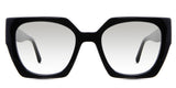 Lenor black tinted Gradient in the Midnight variant - it's an oversized frame with a roundish square lens shape and a thick temple.