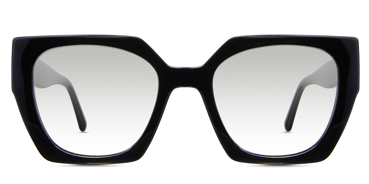 Lenor black tinted Gradient in the Midnight variant - it's an oversized frame with a roundish square lens shape and a thick temple.