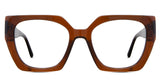 Lenor eyeglasses in the axinite variant - it's a geometric shape frame in color brown.