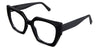 Lenor eyeglasses in the midnight variant - have a roundish square lens shape.