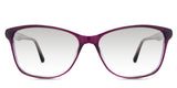 Liv black tinted Gradient in the Grapes variant - it's a combination of round and cat-eye-shaped frame with a low nose bridge of 16mm and a short temple arm.