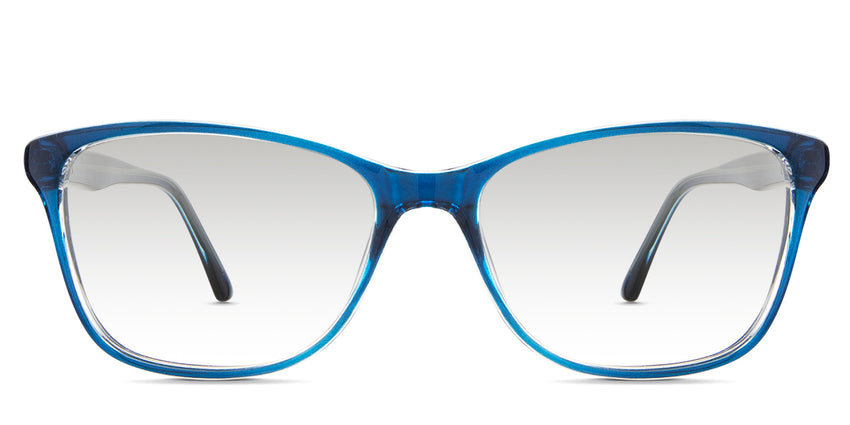 Liv black tinted Gradient in the T.Navy variant - it's a thin acetate frame with built-in nose pads and a wire core visible on the inner side of the arm.