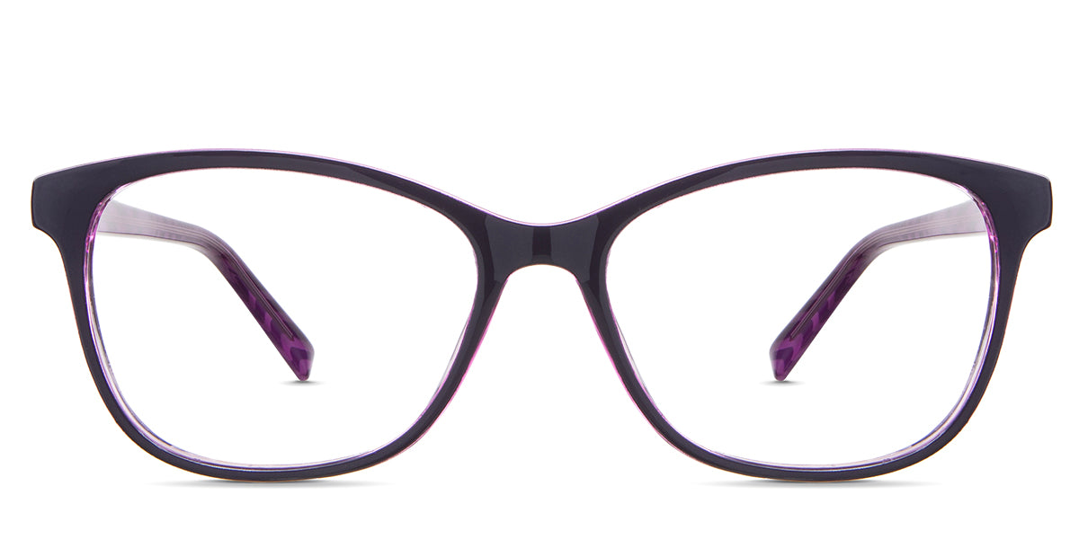 Lorela eyeglasses in the berry variant - it's an oval-shaped frame in color purple.