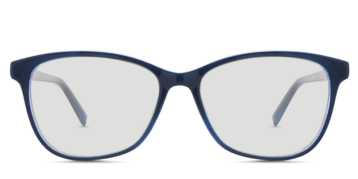 Lorela black tinted Standard Solid in the T.Navy variant - it's a full-rimmed frame with a U-shaped nose bridge and square-shaped temple tips.