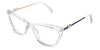 Malia eyeglasses in the crystal variant - have a narrow-width nose bridge.