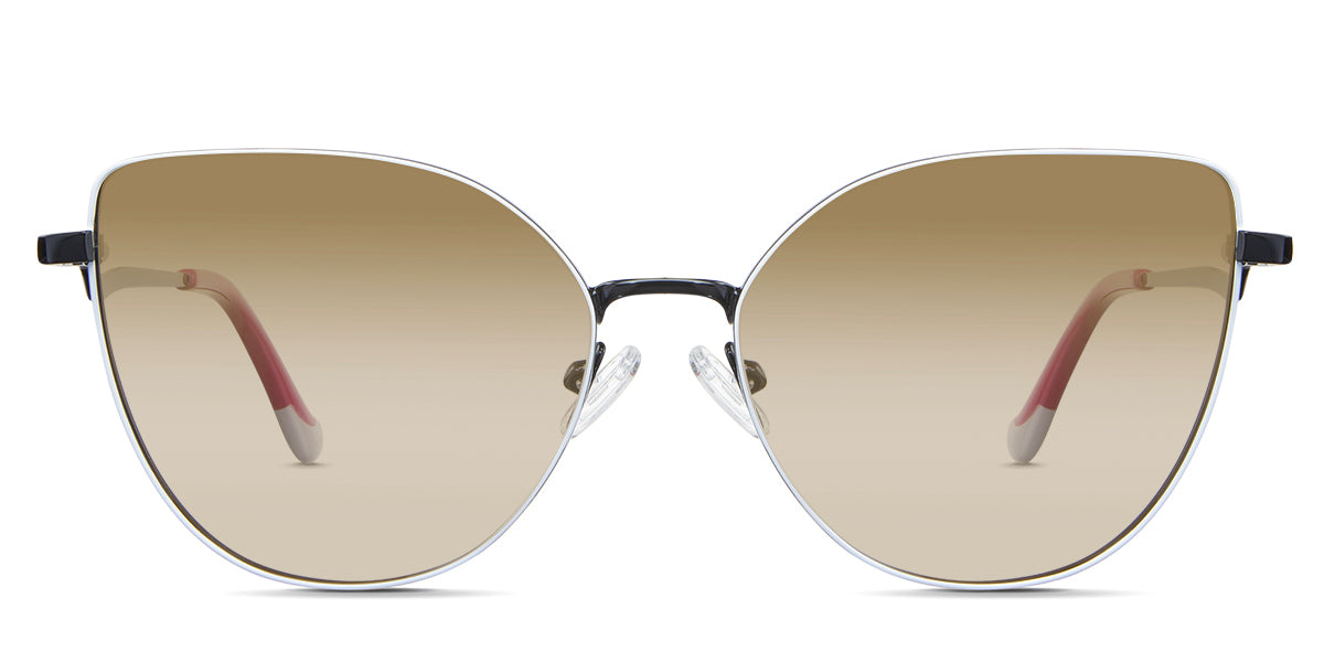 Margo Beige Sunglasses Gradient in the Honeycup variant - it's a full-rimmed metal frame with silicone nose pads and a Z-shaped temple arm.