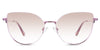 Margo Rose Tinted Gradient in the Lotus variant - it's a cat-eye-shaped frame with a narrow nose bridge of 15mm and short temples.